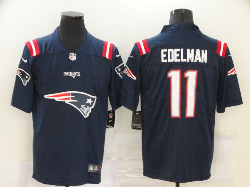 Men New England Patriots #11 Edelman Blue Nike Team logo fashion NFL Jersey->oakland raiders->NFL Jersey